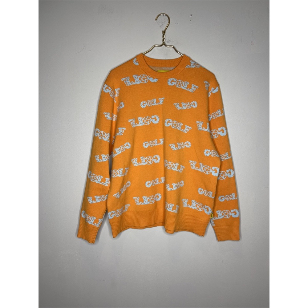 Golf‎ Wang Pullover Ritual Sweater Spell Out Orange Large L